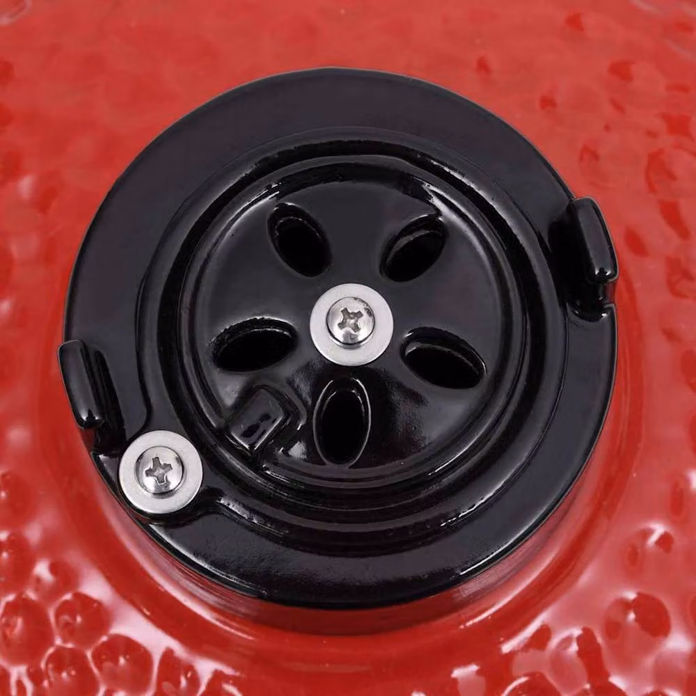 Berkfield Home 2-in-1 Kamado Ceramic Barbecue Grill and Smoker in Red, 56 cm – 5
