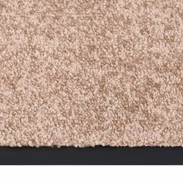 Berkfield Home Non-Slip Brushing Doormat, Beige and Black, W: 60 cm, D: 80 cm
