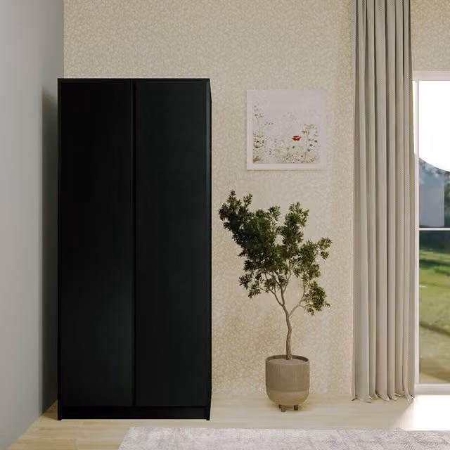 Seconique Malvern 2 Door Wardrobe in Matt Black