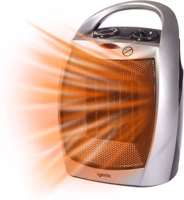 Igenix IG9030 Ceramic Electric Low Energy Fan Heater with 2 Heat Settings and Cool Fan Setting, Silver – 3
