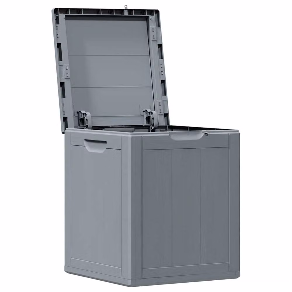 Berkfield Home Garden Storage Box 90L Grey Rattan Plastic W/D/H: 51 x 44 x 43 cm – 2