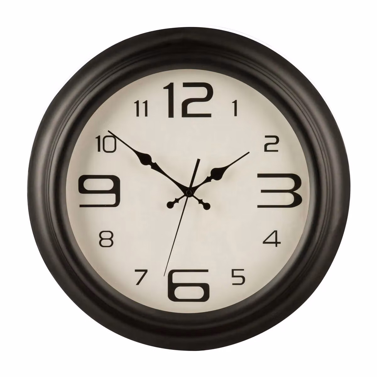 Myers Orsina Round Matt Black Metal Silent Quartz Wall Clock, Diameter: 44 cm – 4