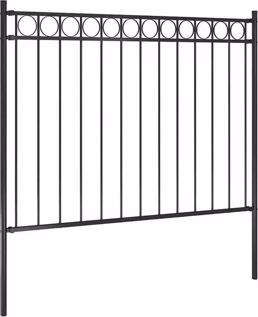 Berkfield Home Garden Steel Fence, Black, H 1.7 m x W 1 m