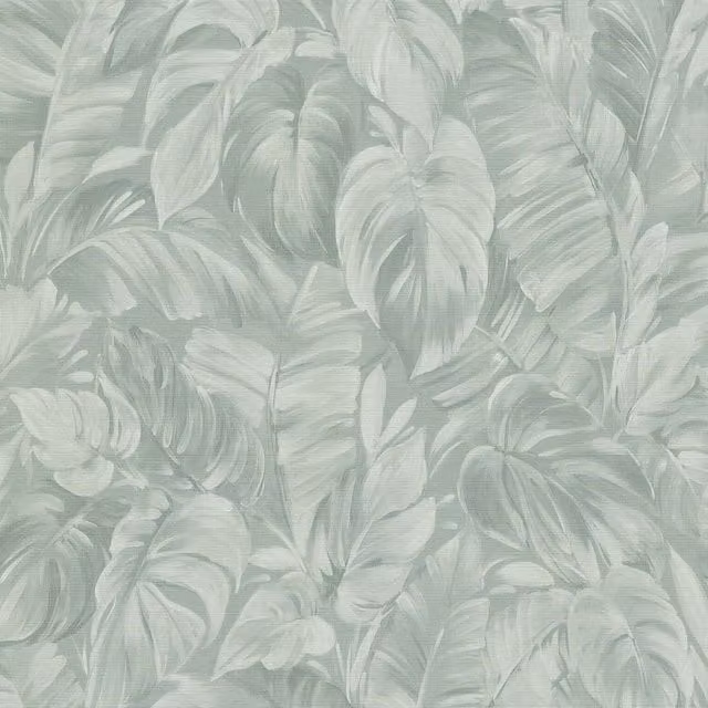 Erismann Play Of Light Palm Leaf Green Textured Vinyl Botanical Floral Wallpaper