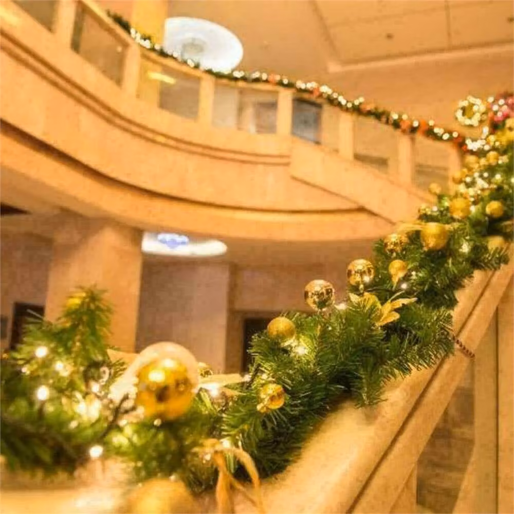 EONLION Green Christmas Garland with Warm White LED Lights, Length: 100 cm – 5