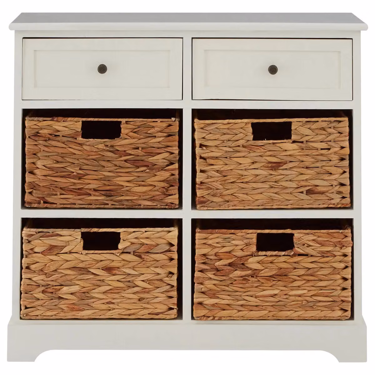 Interiors by Premier Orsina Rustic Style Two Drawer Four Basket Cabinet in Ivory and Beige – 3