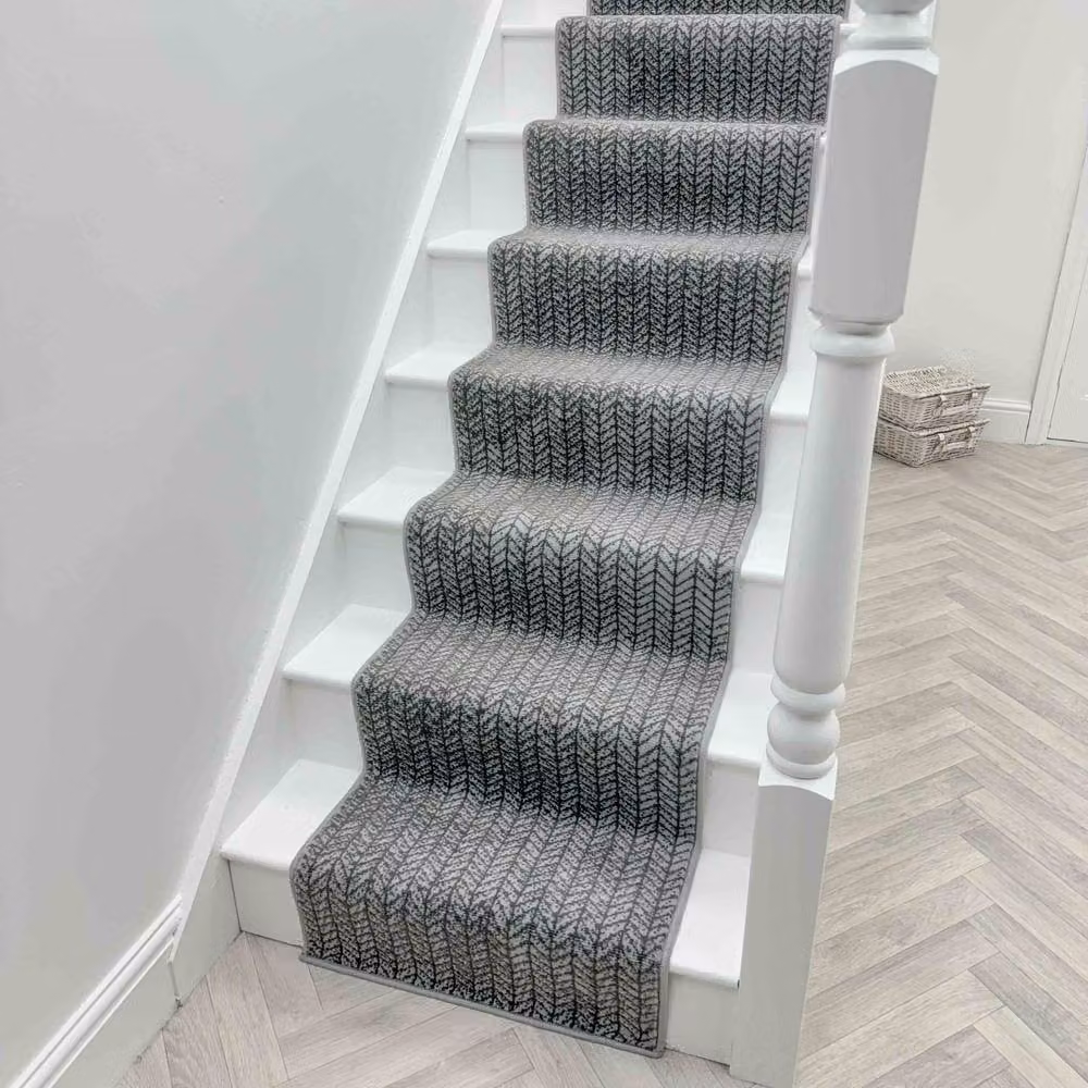 runrug Empire Stair Runner Carpet in Light Grey, W: 60 cm, L: 540 cm – 4