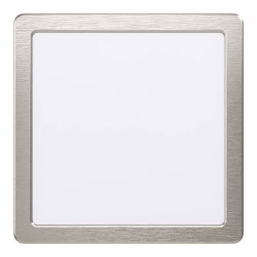 Loops Square LED Recessed Wall and Ceiling Flush Downlight in Silver Metal, 16.5W