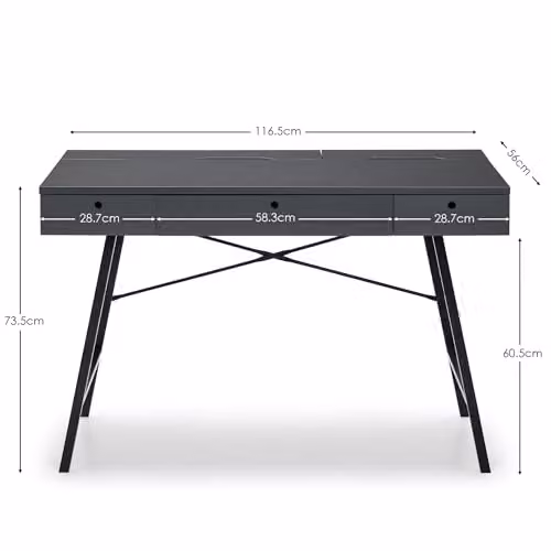 Julian Bowen Trianon Grey Scandinavian Writing Desk W/D/H: 117.0 x 56.0 x 75.0 cm – 2