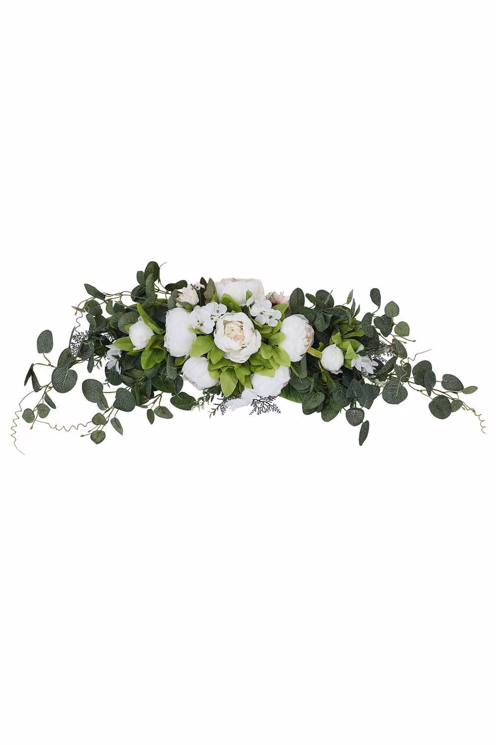 Garden Sanctuary White Peony Floral Swag Wreath – 2