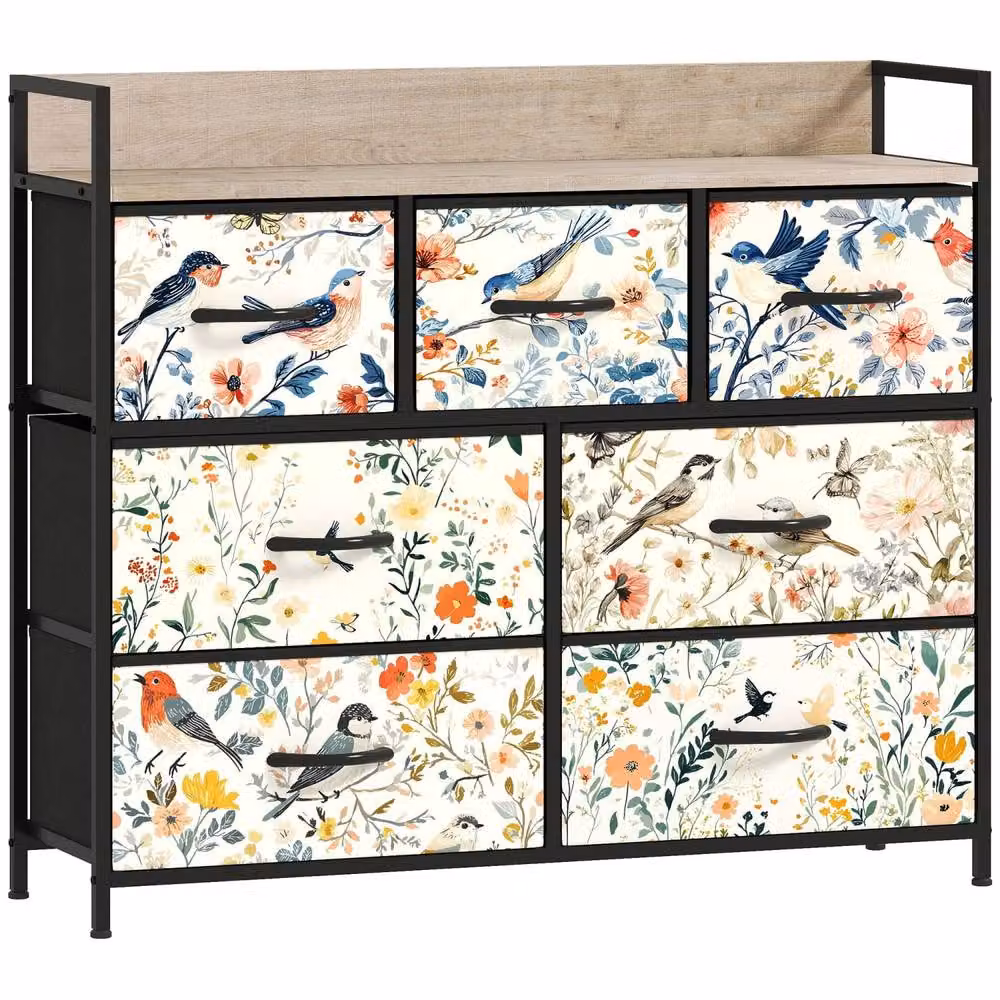 Wyld Haus Tonona 7 Drawer White Fabric Chest – 2