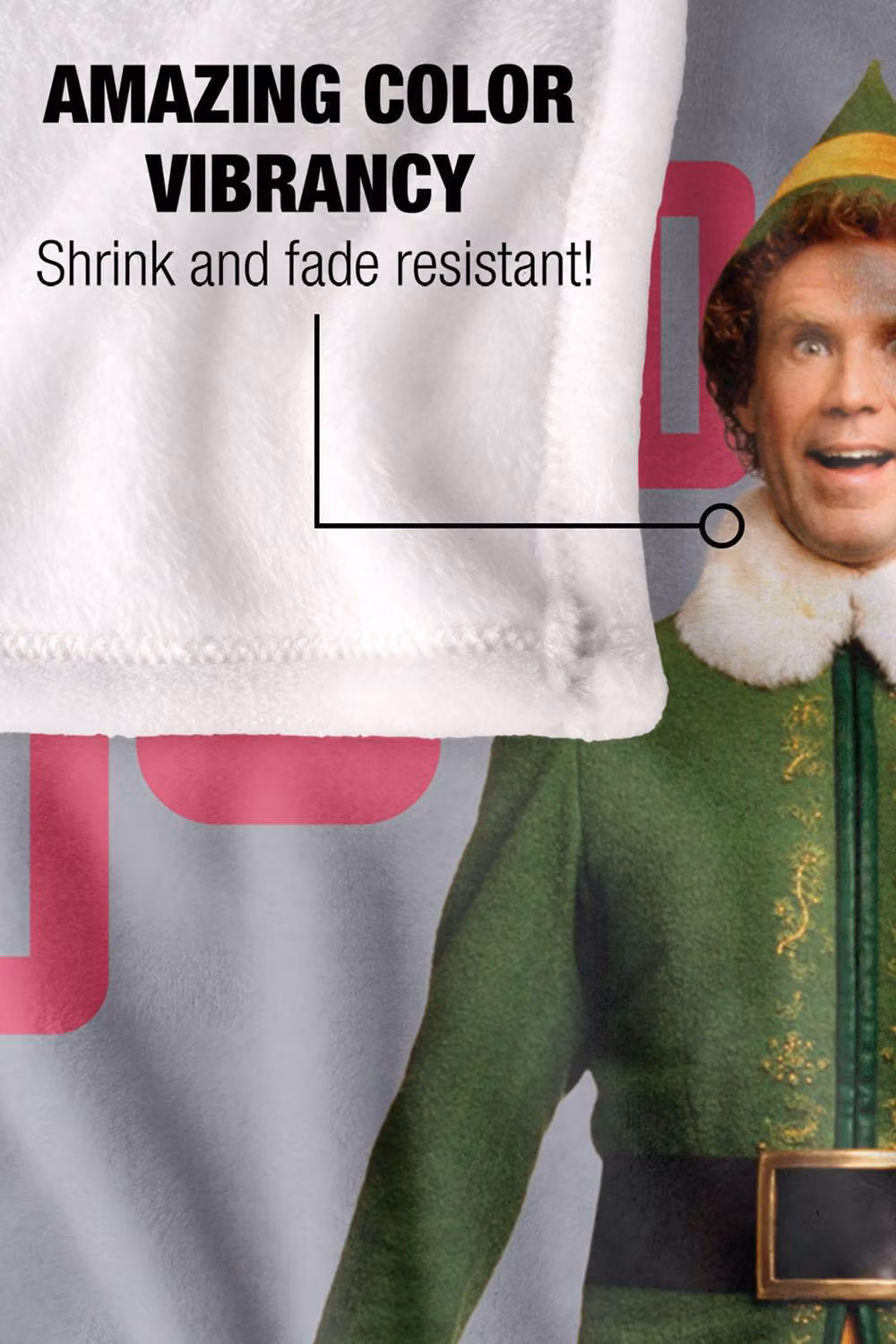 Warner Bros. Elf He's An Angry Elf Super Soft Silky Touch Fluffy Throw Blanket, Multicolour, Extra Large – 4