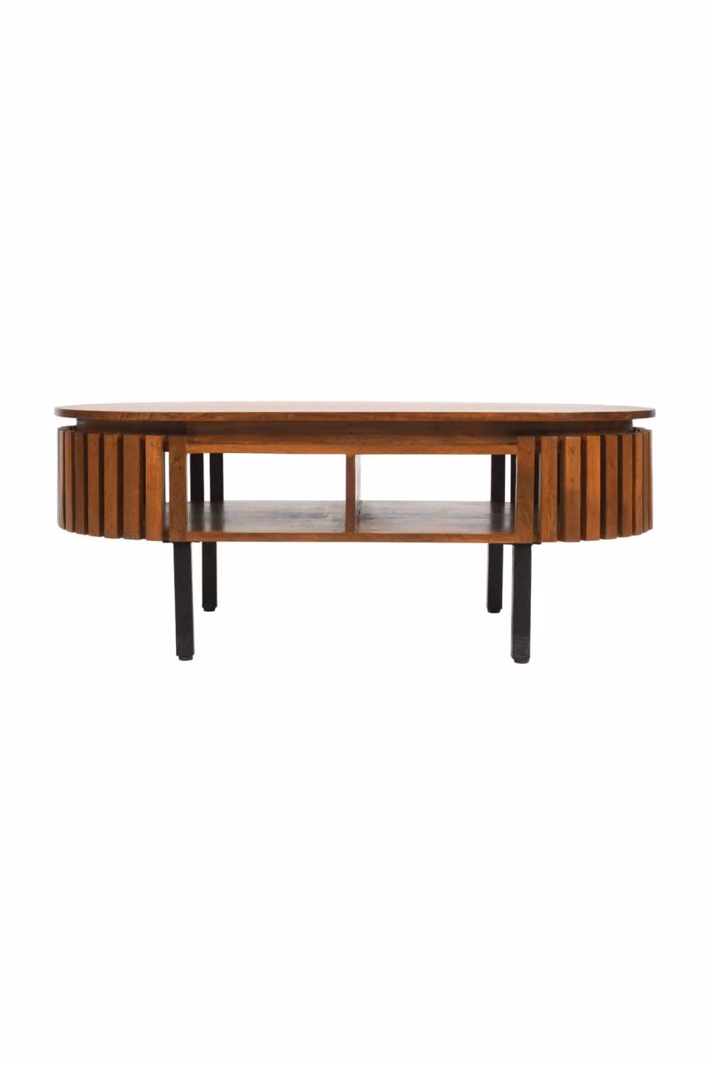 IH Design Tackley Rectangular Mango Wood Coffee Table with Metal Legs in Brown – 2