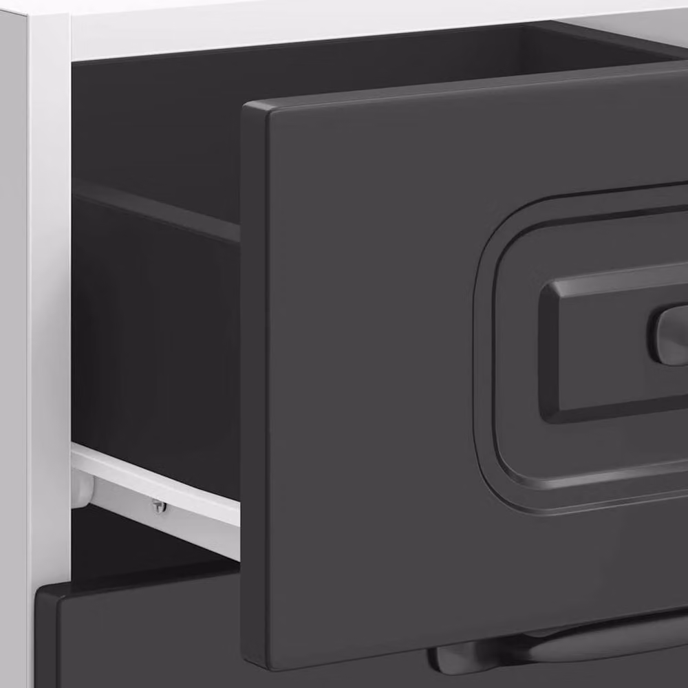 Berkfield Home Kalmar Kitchen Base Cabinet in Black Matt MDF, H 81.5 x W 40.0 x D 46.0 cm – 3