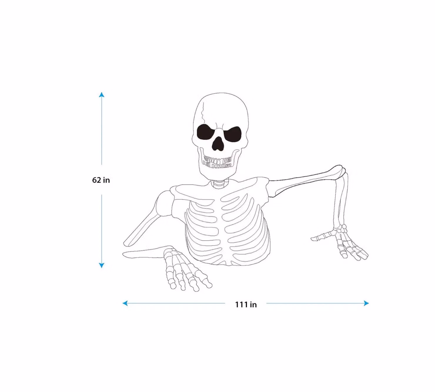 Garden Greatness 5ft Animated Ground Breaking Skeleton in White – 2