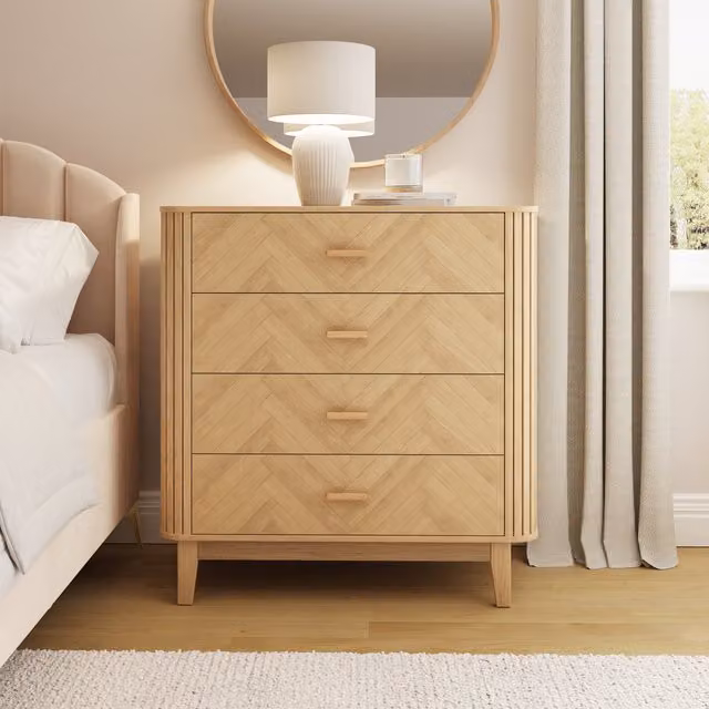 GFW Axel 4 Drawer Oak Chest in Brown