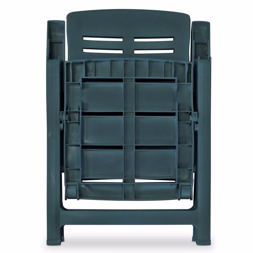 Berkfield Home Set of 4 Reclining Garden Chairs in Green Plastic – 4