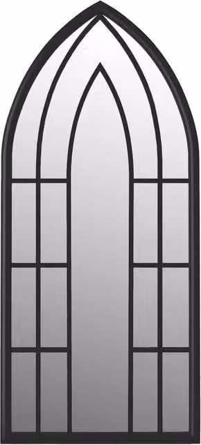 Berkfield Antique Black Metal Rectangular Wall Mirror for Outdoor Use W: 100 cm, H: 45 cm