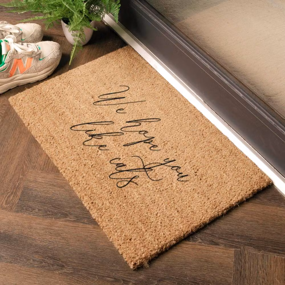 Artsy Mats We Hope You Like Cats Coir Doormat, Brown, W: 60 cm, D: 40 cm – 2