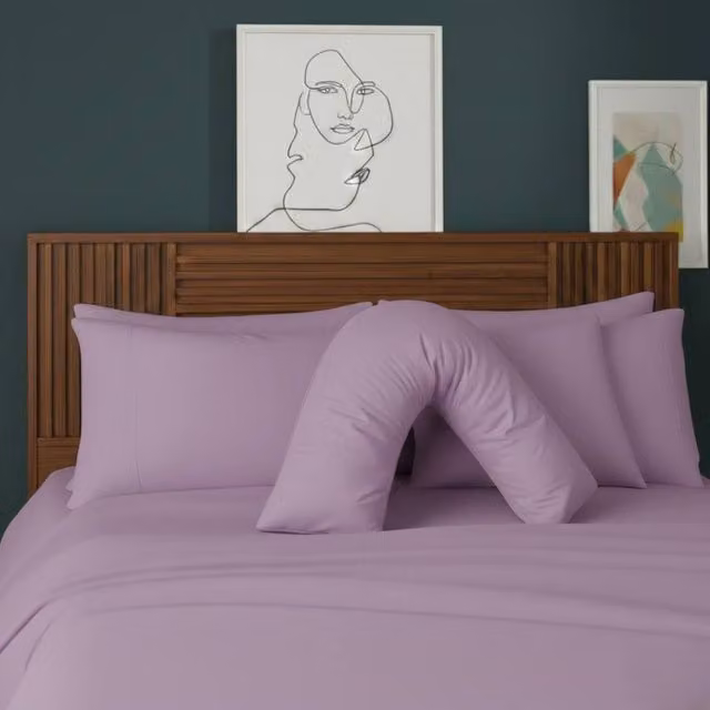 Snug City V Shape Maternity Pillowcase in Purple Polycotton