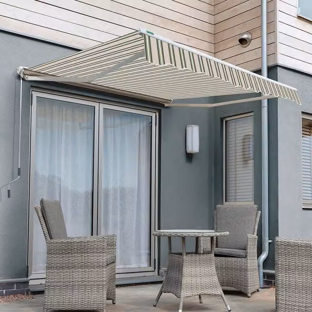 Primrose Multi-Stripe Half Cassette Manual Awning, W/D/H: 300 x 250 cm