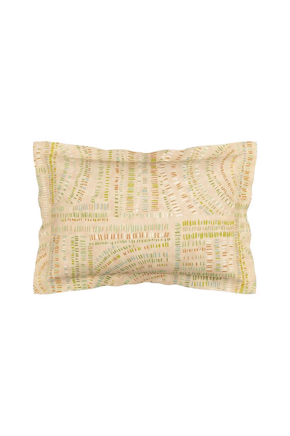 Harlequin Frescoes Reversible Cotton Duvet Cover and Pillowcase Set in Sand and Green, W: 200 cm x D: 200 cm – 2