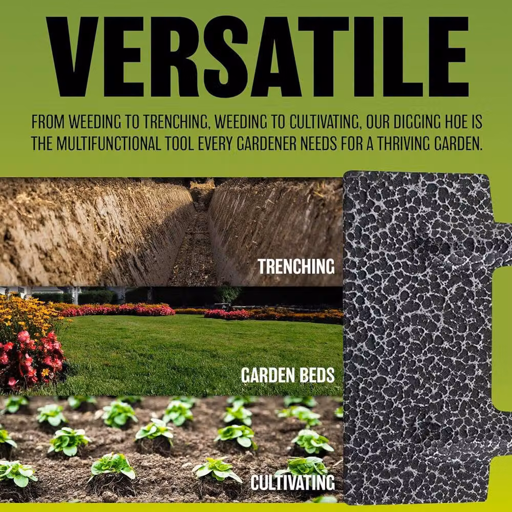 BARGAINS-GALORE Strong Forged Carbon Steel Dutch Hoe Head for Gardening Soil Replacement, Dark Grey – 5