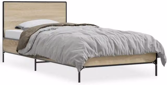 Berkfield Home Sonoma Oak Bed Frame in Brown, W/D/H: 100 x 200 cm – 1