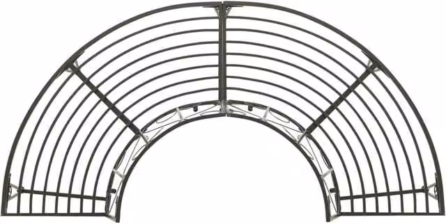 Berkfield Home Grey Steel Half Round Garden Tree Bench