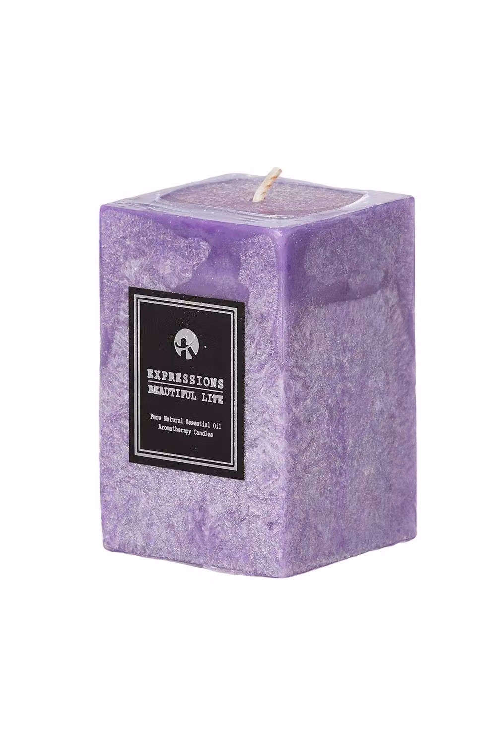 Living and Home 3-Piece Lavender Scented Pillar Candle Set in Purple – 3