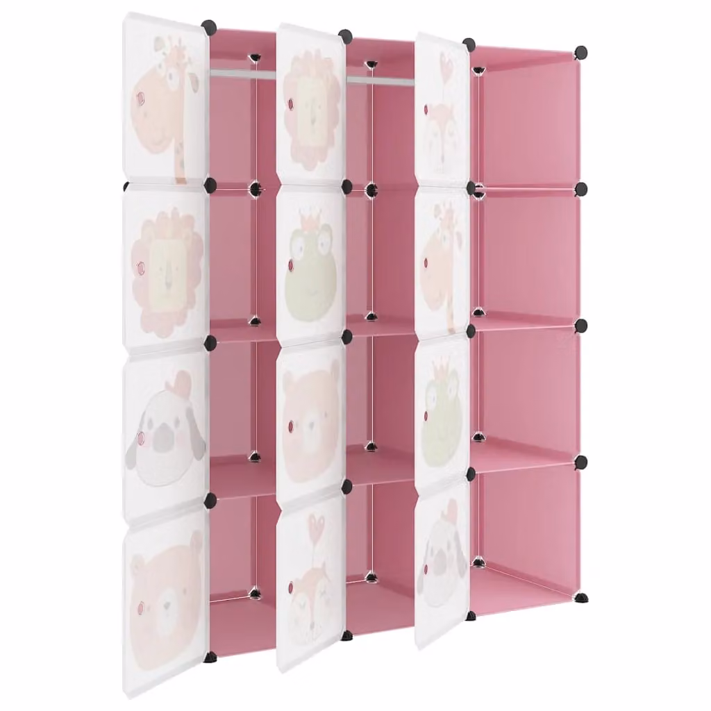 Berkfield Home Pink 12-Cube Storage Cabinet for Children – 2