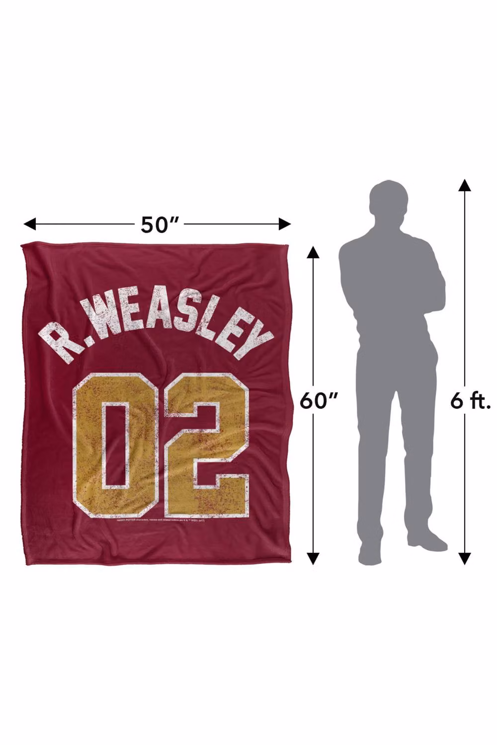 LOGOVISION Harry Potter Weasley Jersey Silky Touch Super Soft Fleece Throw Blanket, Red and Multicolour, W: 127.0 cm, H: 152.4 cm – 8