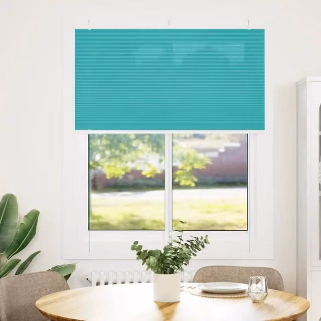 Berkfield Home Single Pleat Blind in Petrol Green, W: 110 cm, H: 150 cm