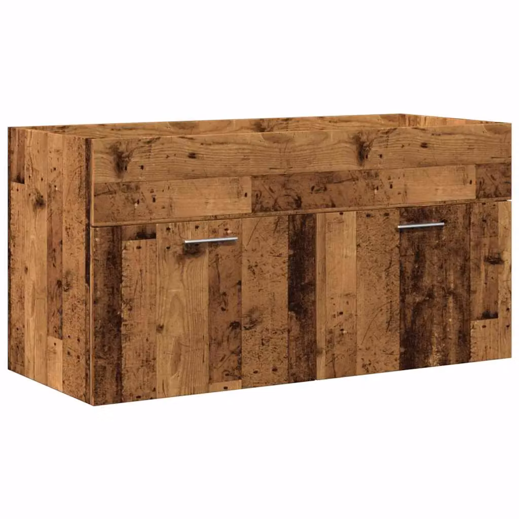Berkfield Home 3 Piece Rustic Brown Bathroom Furniture Set in Engineered Wood – 3