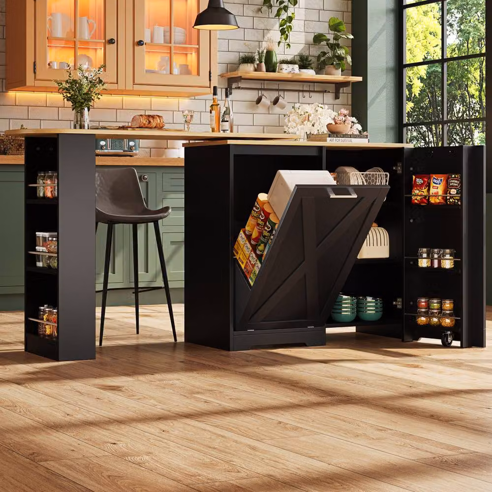 Matteo 360 Degree Rotating Multifunctional Storage Cabinet in Matt Black Finish – 3