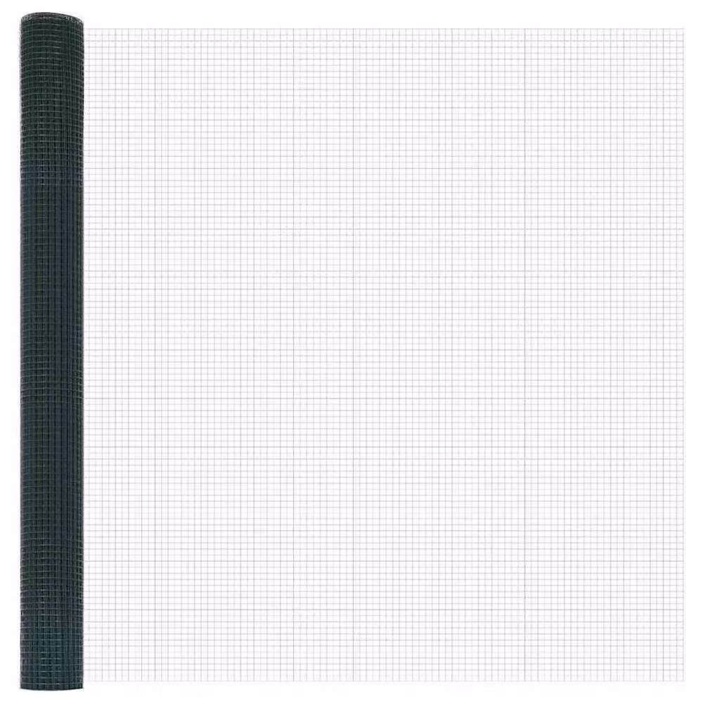 Berkfield Home Green Galvanised Steel Welded Wire Fence with 7 Spike Posts – 4