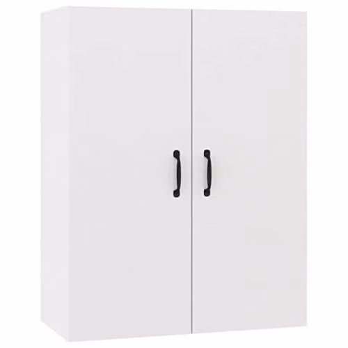 vidaXL White Modern Wall-Mounted Hanging Cabinet with Hinged Doors and Internal Shelves, W/D/H: 69.5 x 34 x 90 cm