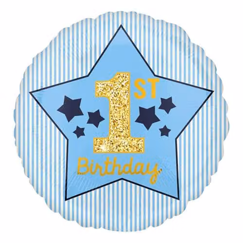 Amscan Boy 1st Birthday Blue and Gold Star and Letter Decorations