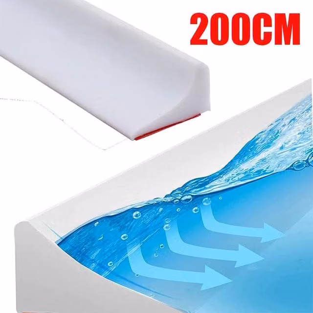 FLAVORA White Silicone Shower Door Threshold Strip Seal for Wetrooms, 200 cm – 1