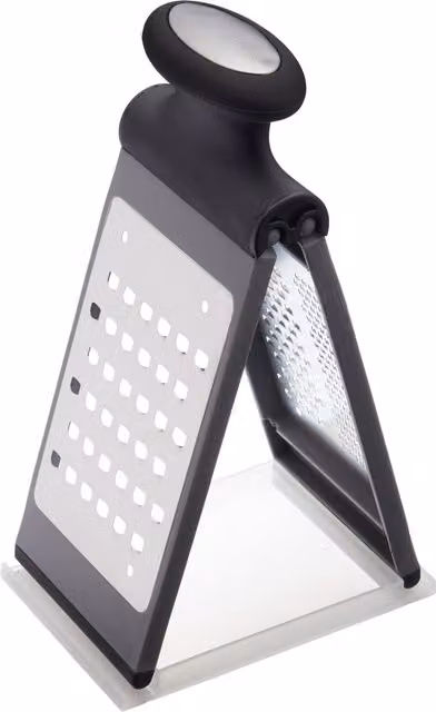 MasterClass Folding Fine Grater with Multiple Stainless Steel Blades, Black