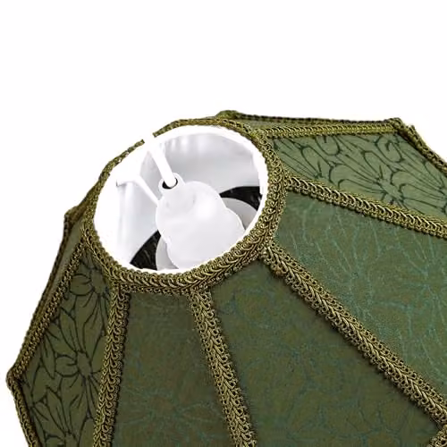 Happy Homewares Classic Forest Green Floral Jacquard Victorian Empire Lampshade, W: 30 cm, H: 19 cm – 3