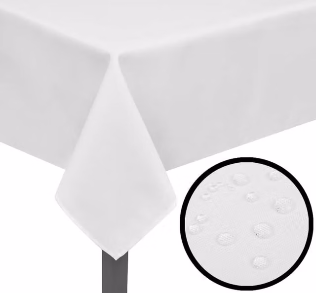 Berkfield Home Set of 5 White Polyester Tablecloths, W x D: 100 x 100 cm