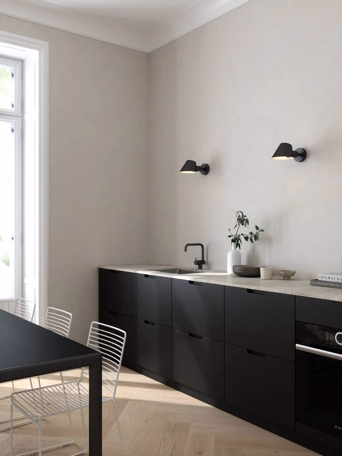 Nordlux Stay Modern Up and Down Wall Light in Black Metal for Kitchen and Bedroom, E27 Mains Powered – 3