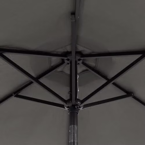 vidaXL Garden Parasol with LEDs and Steel Pole, Anthracite, W: 225 cm, D: 225 cm, H: 212 cm – 5