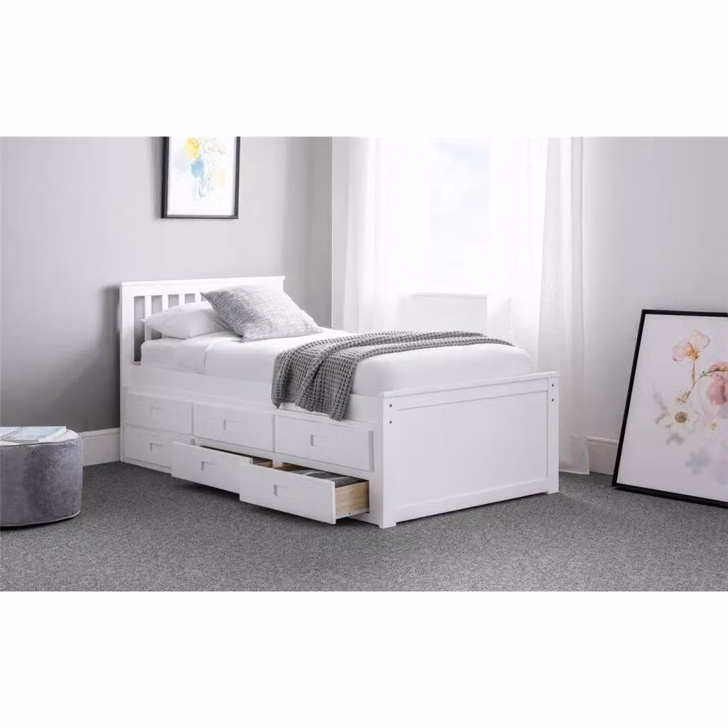 Ashfield Premier Crisp White Single Day Bed with Pull Out Bed and Drawers – 2