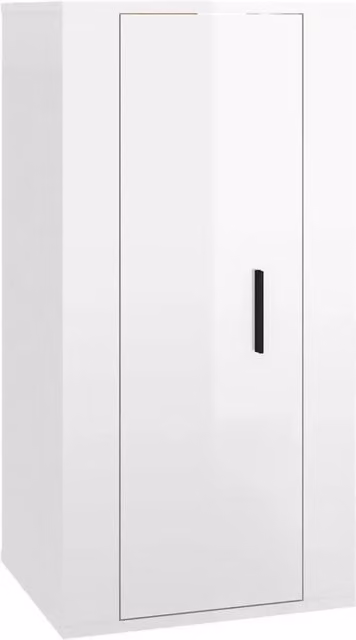 Berkfield Home Wall Mounted TV Cabinet in High Gloss White, W/D/H: 80 x 34 x 40.5 cm
