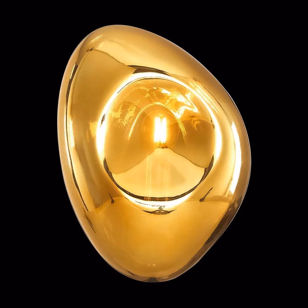 Netlighting Mabell Modern Wall Lamp with Gold Glass Shade – 2
