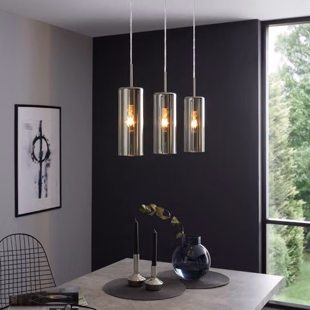 Eglo Selvino 3 Light Pendant Light in Silver – 1