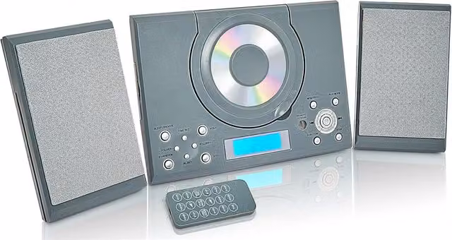Grouptronics CD Player Radio with Clock Alarm and USB in Grey