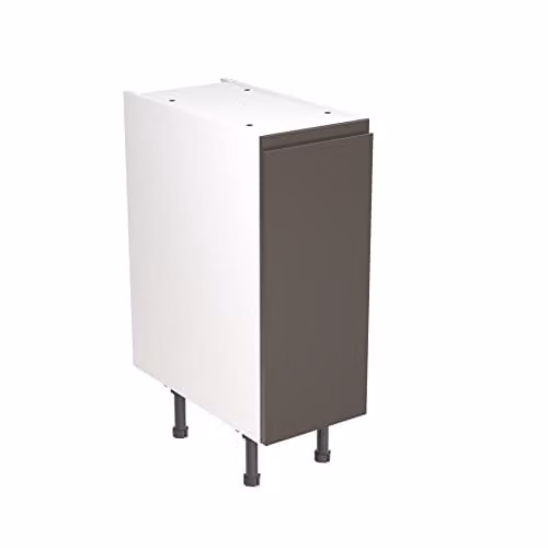 Kitchen Kit Flatpack Base Cabinet with J-Pull Doors in Graphite Matt Grey, W/D/H: 30.0 x 57.0 x 87.0 cm
